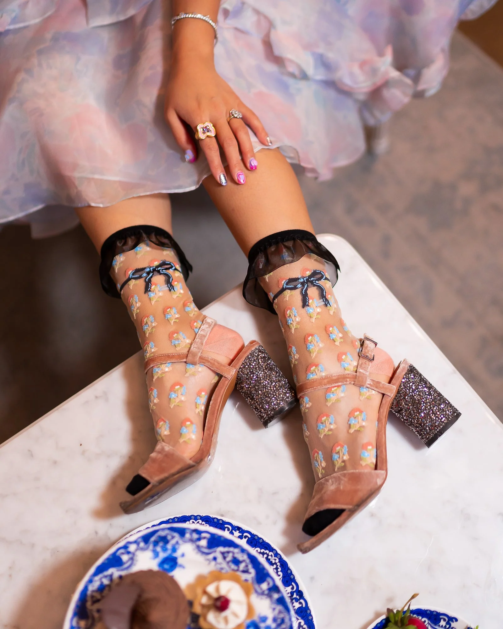 Bridgerton Style Ruffle Sheer Socks Bundle - Image 7