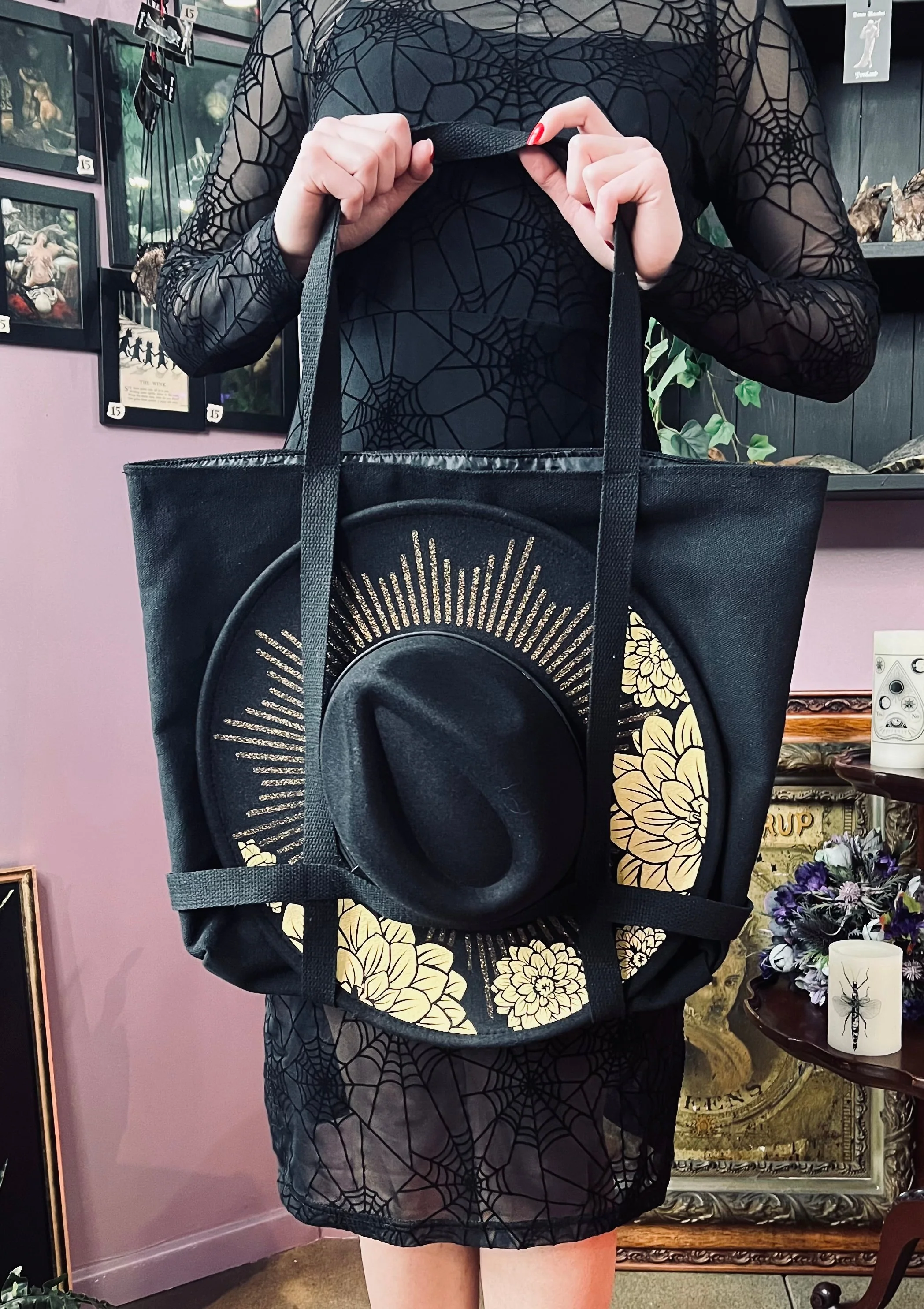 Brimmed Hat Bag - Large Heavy Duty Tote with Straps to Carry Your Favorite Hat! - Image 2