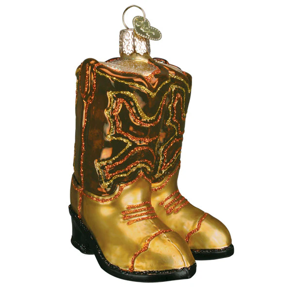 Brown Pair Of Cowboy Boots Ornament - Image 2