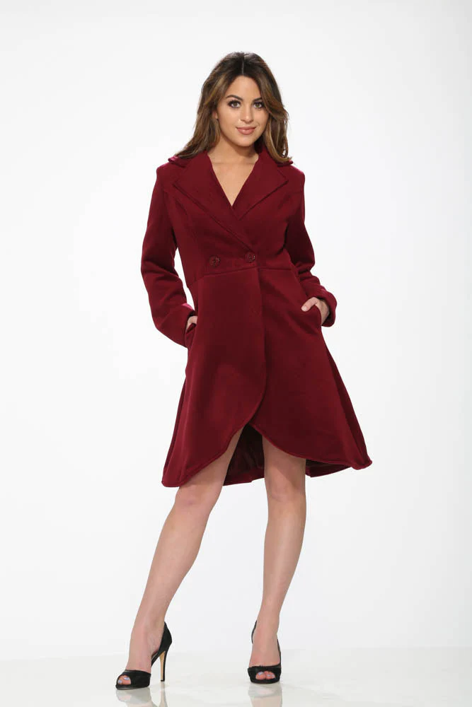 Katherine Coat in Burgundy - Image 2