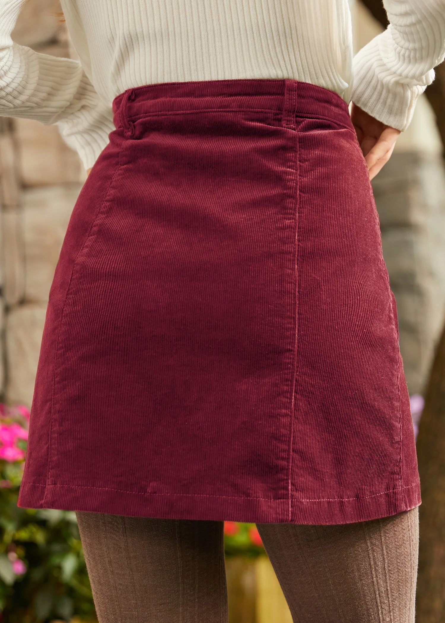 Vogue on Vinyl Button Front Corduroy Skirt - Image 4