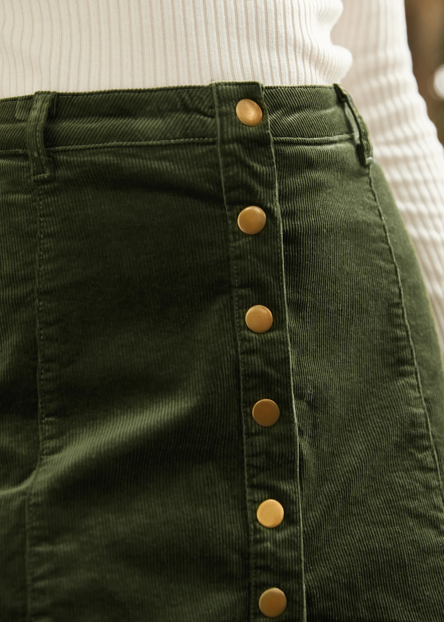 Vogue on Vinyl Button Front Corduroy Skirt - Image 2