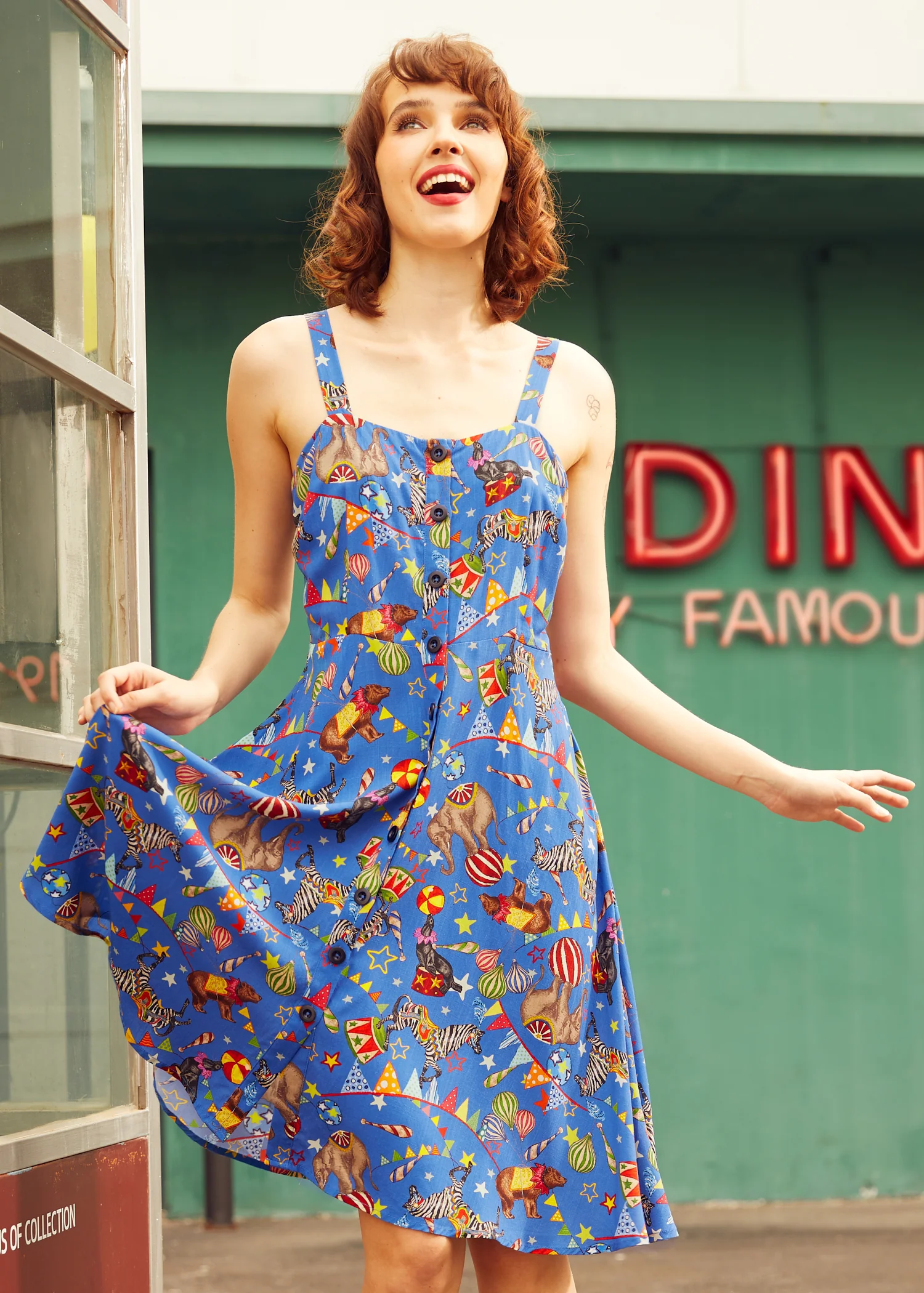 Sun-Kissed Stroll Fit & Flare Dress