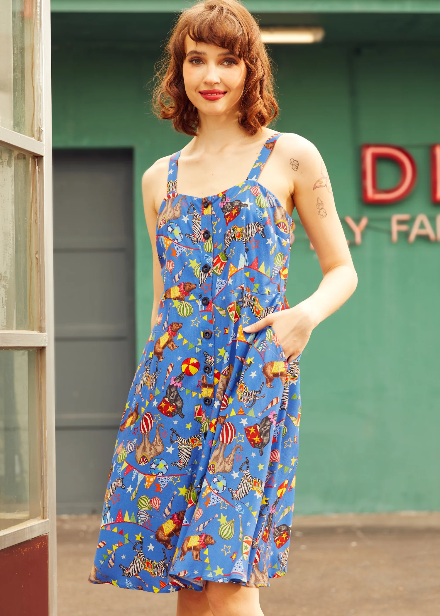 Sun-Kissed Stroll Fit & Flare Dress - Image 4