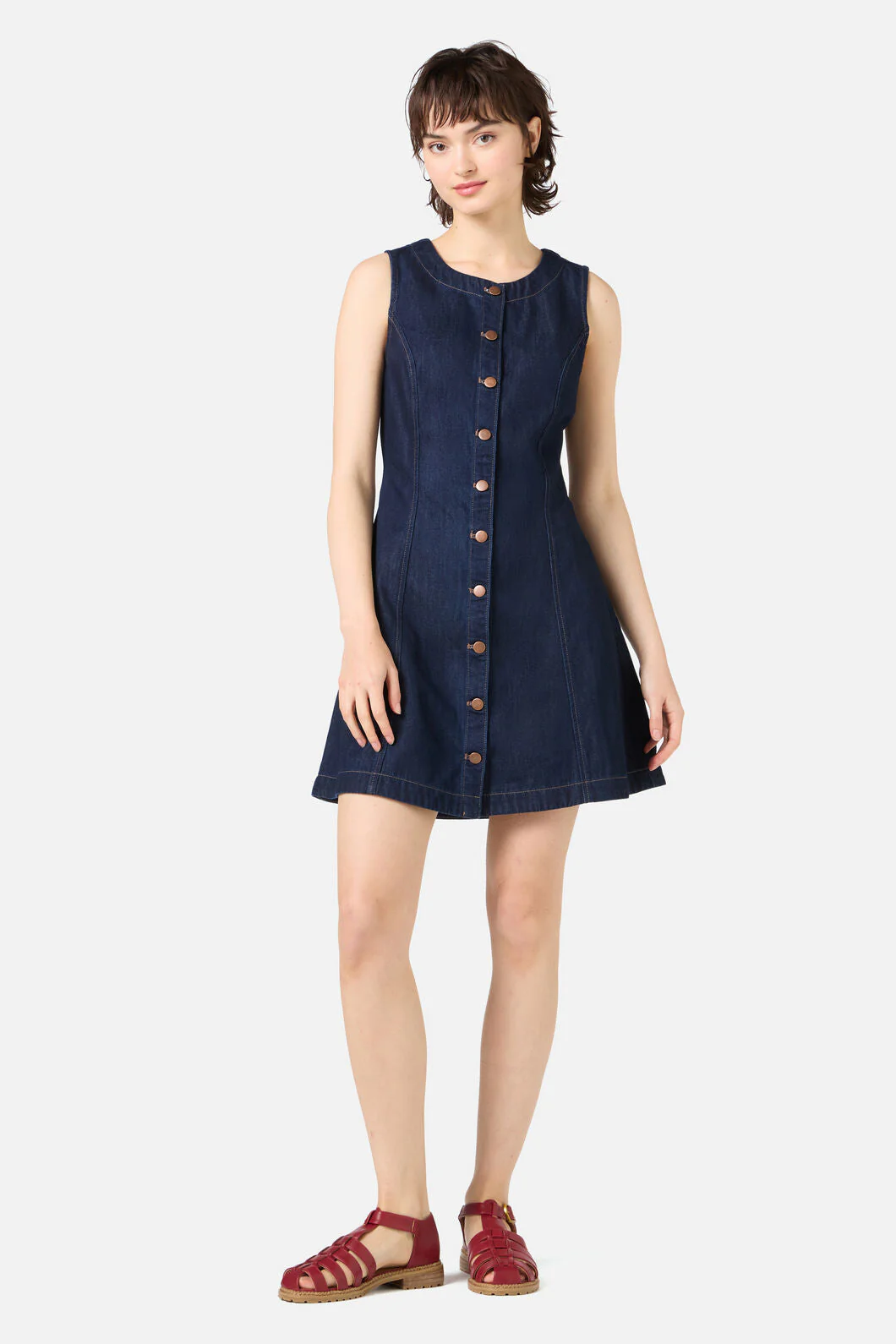 Camille Denim Mini Dress - Image 3