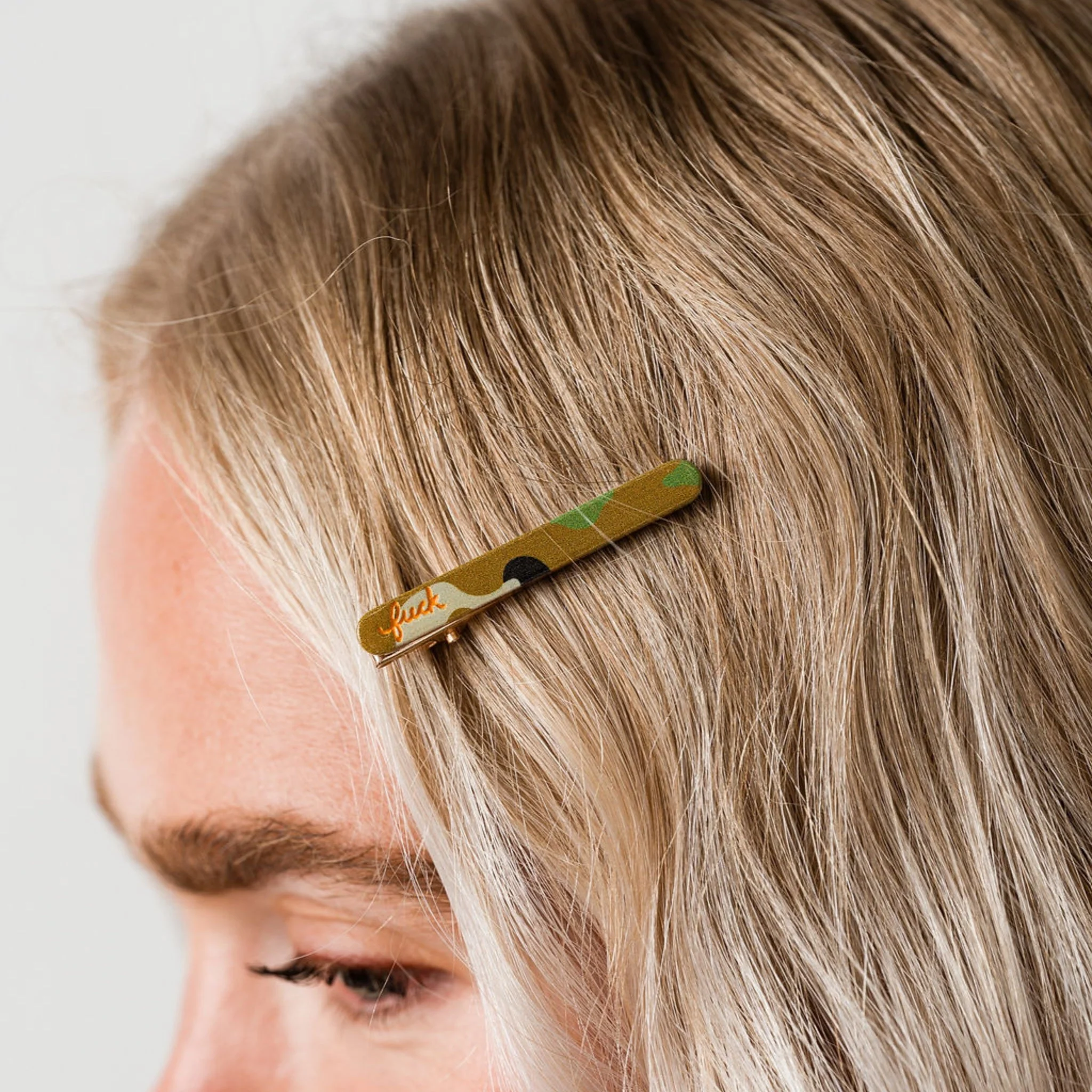 Fuck Script Hair Clips Camo - Image 2