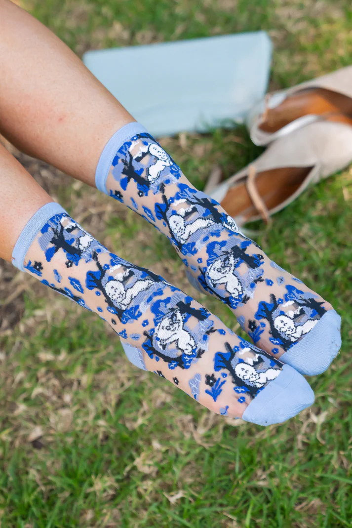 Casper and Trees Sheer Crew Sock - Image 2