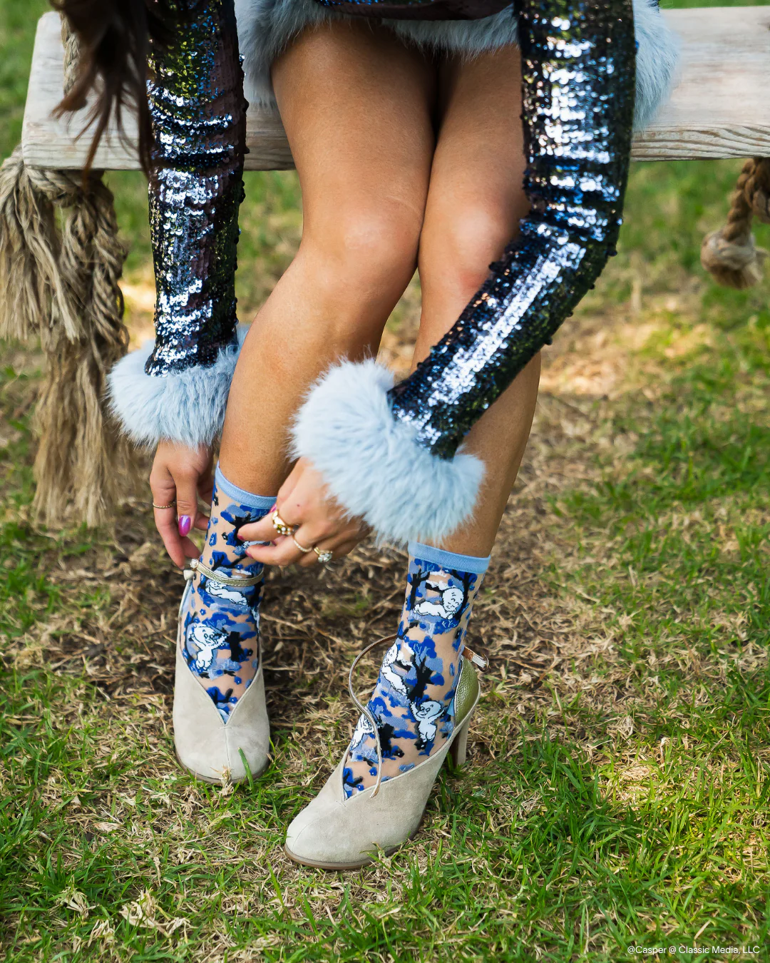 Casper and Trees Sheer Crew Sock - Image 7