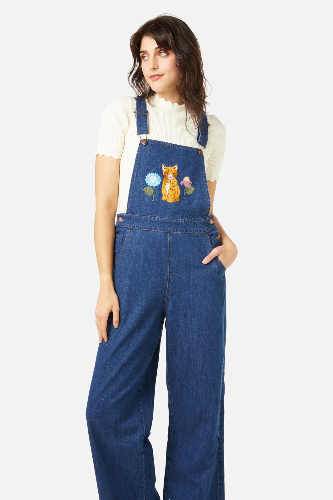 Cat Embroidered Overall - Image 3