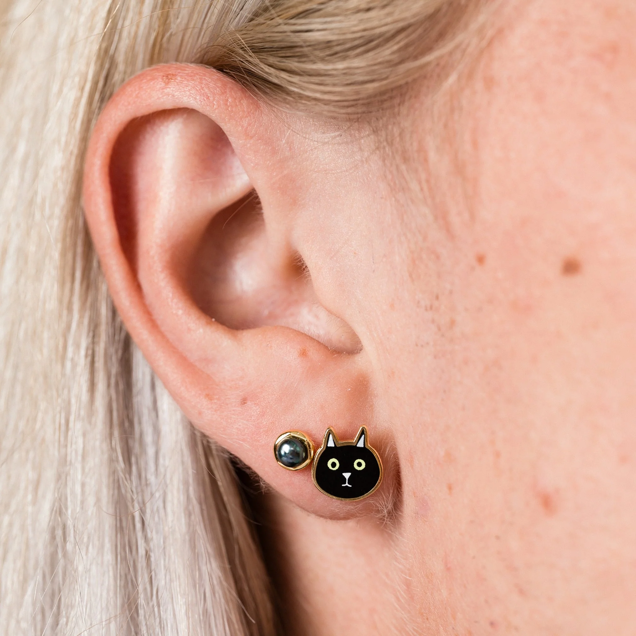 Cat Stud Earrings - Image 2