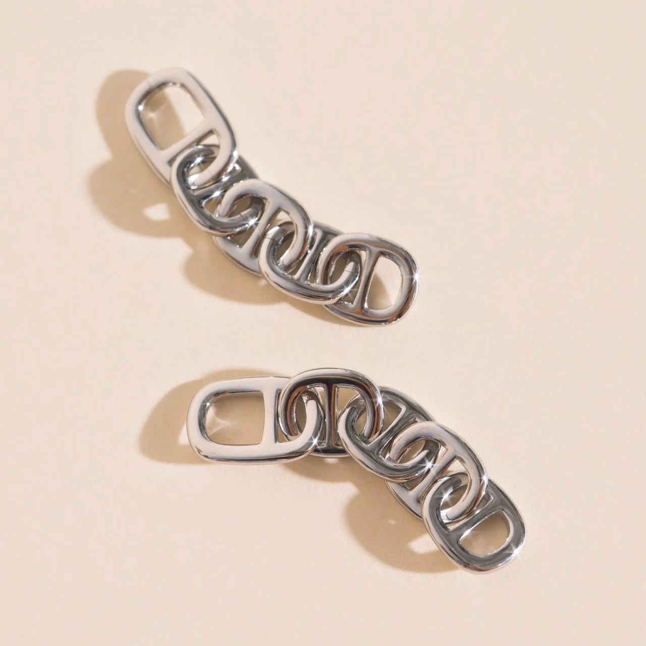 Chain Chunky Huggie Hoop Charms - Image 5