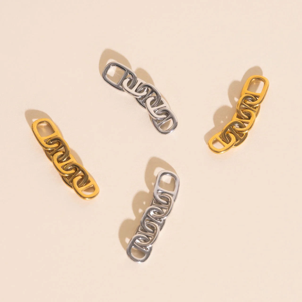 Chain Chunky Huggie Hoop Charms - Image 8