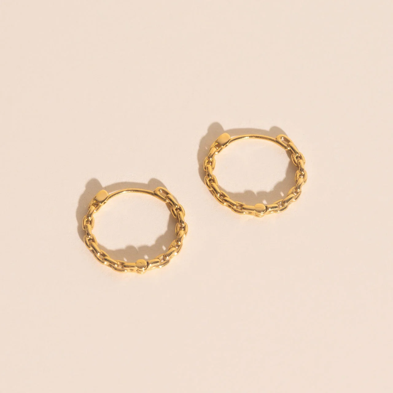 Chain Huggie Hoop Earrings - Image 4