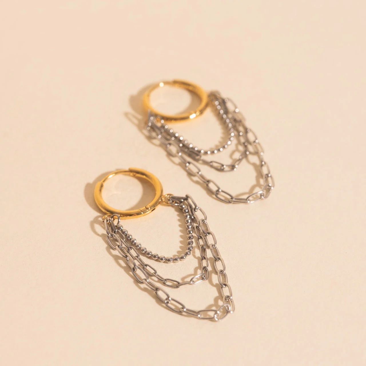 Chain Link Hoop Earrings - Image 4