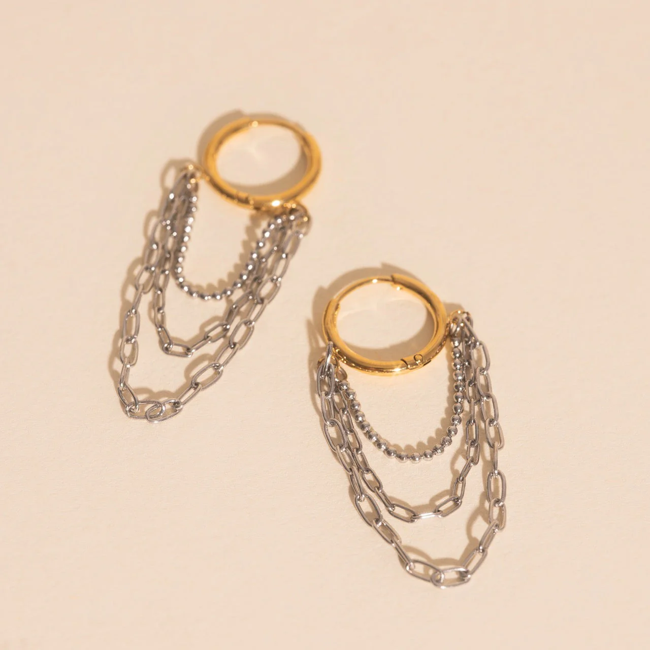 Chain Link Hoop Earrings - Image 5