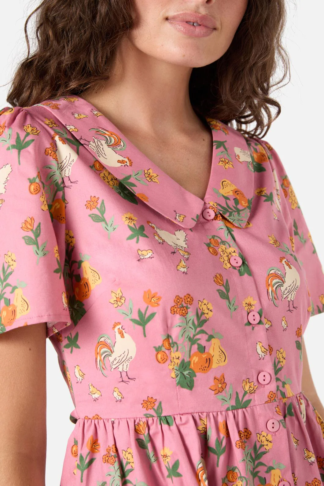 Chickens Mini Shirt Dress - Image 8