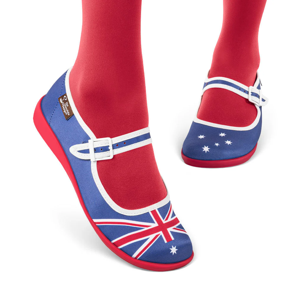 Chocolaticas® Australian Flag Women's Mary Jane Flat - Image 4
