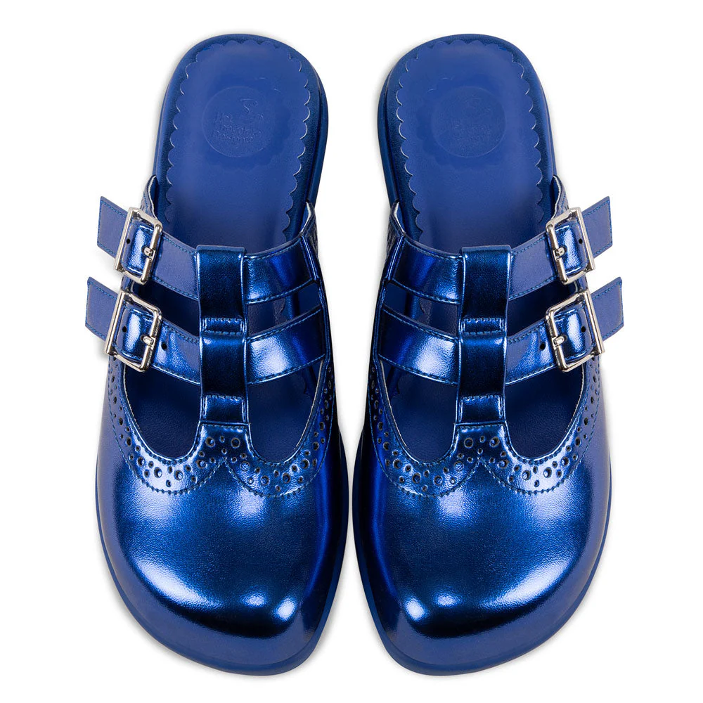 ChocolaticasĀ® Chrome Crush Blue Women's Clog - Image 2