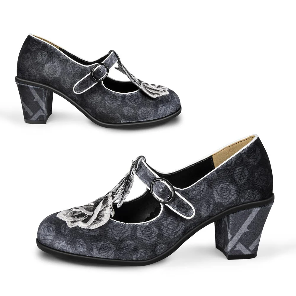 Chocolaticas® Mid Heels Black Tudor Women's Mary Jane Pump - Image 3