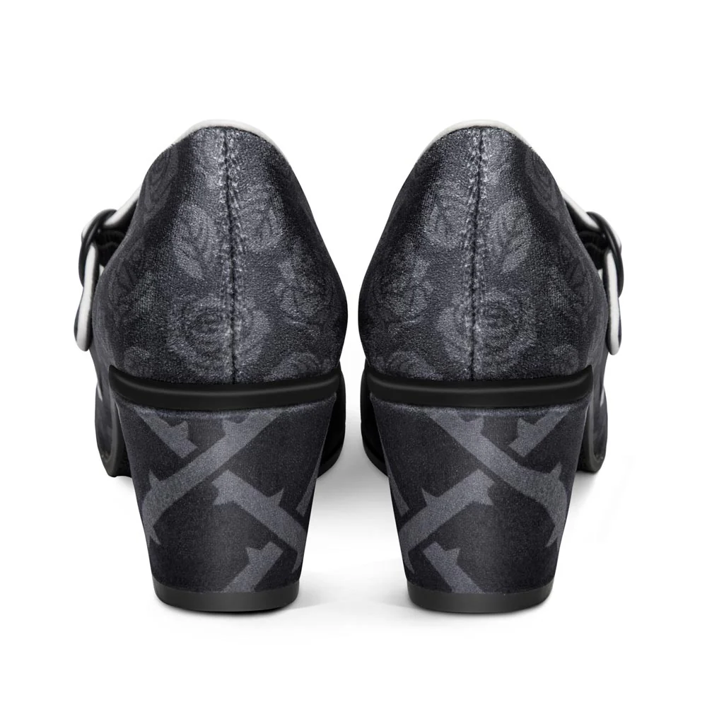 Chocolaticas® Mid Heels Black Tudor Women's Mary Jane Pump - Image 4