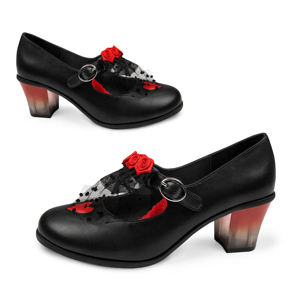 ChocolaticasĀ® Mid Heels Melancholy Women's Mary Jane Pump - Image 4