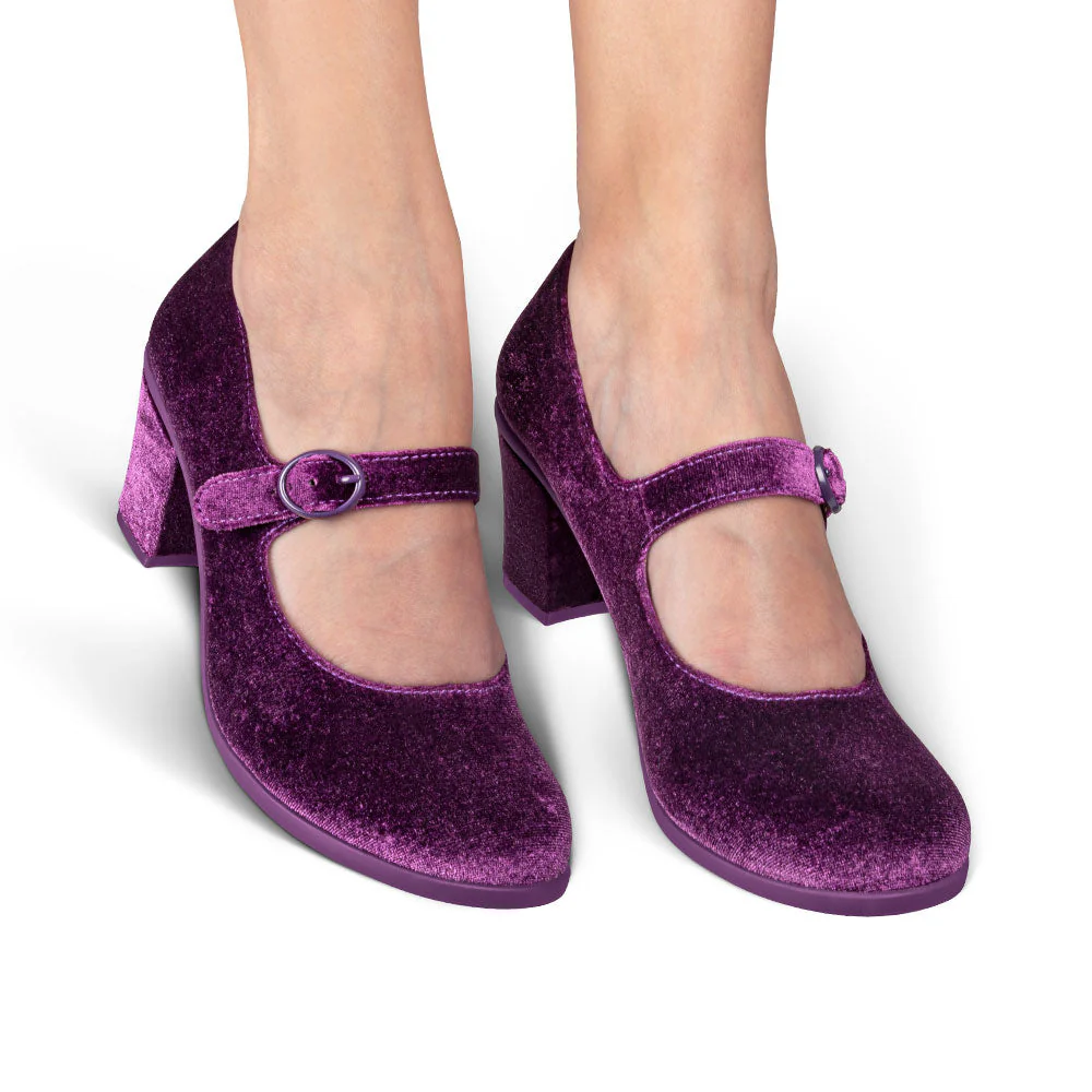 ChocolaticasĀ® Mid Heels Plum Elixir Women's Mary Jane Pump - Image 2
