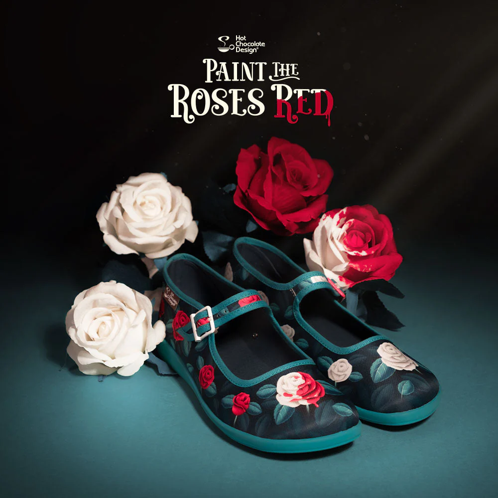 ChocolaticasĀ® Paint The Roses Red Women's Mary Jane Flat - Image 2
