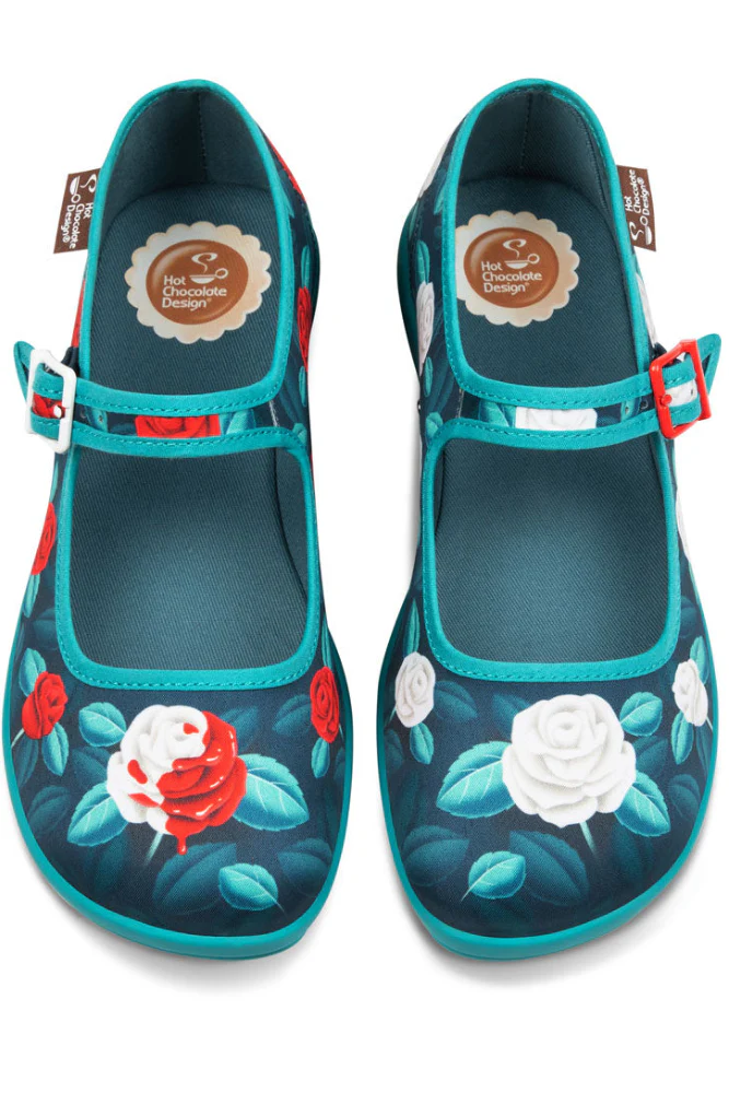 ChocolaticasĀ® Paint The Roses Red Women's Mary Jane Flat - Image 3