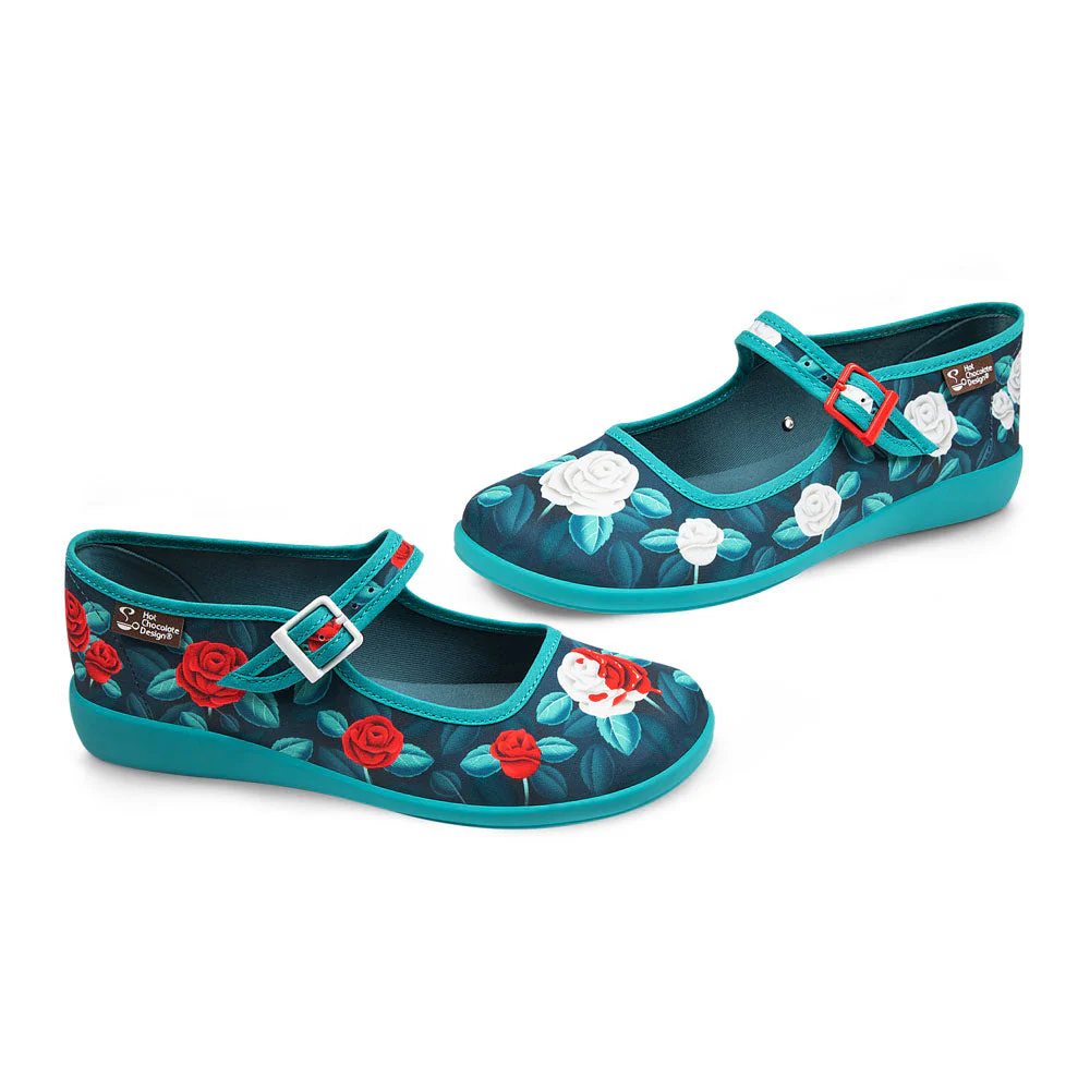 ChocolaticasĀ® Paint The Roses Red Women's Mary Jane Flat - Image 4
