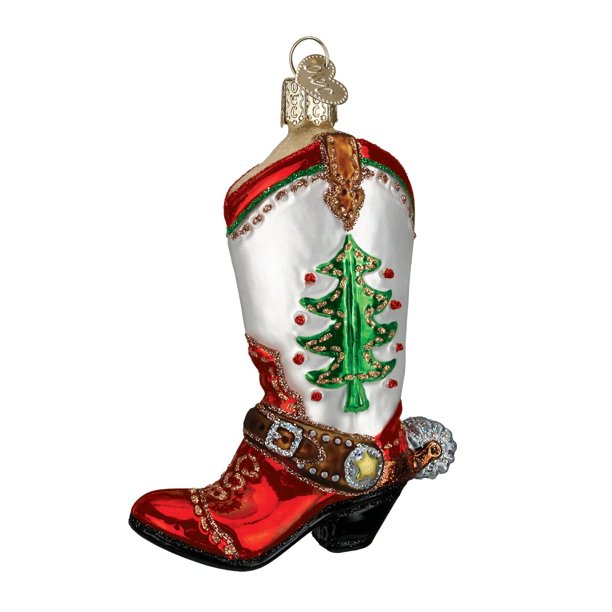 Christmas Cowboy Boot Ornament - Image 2