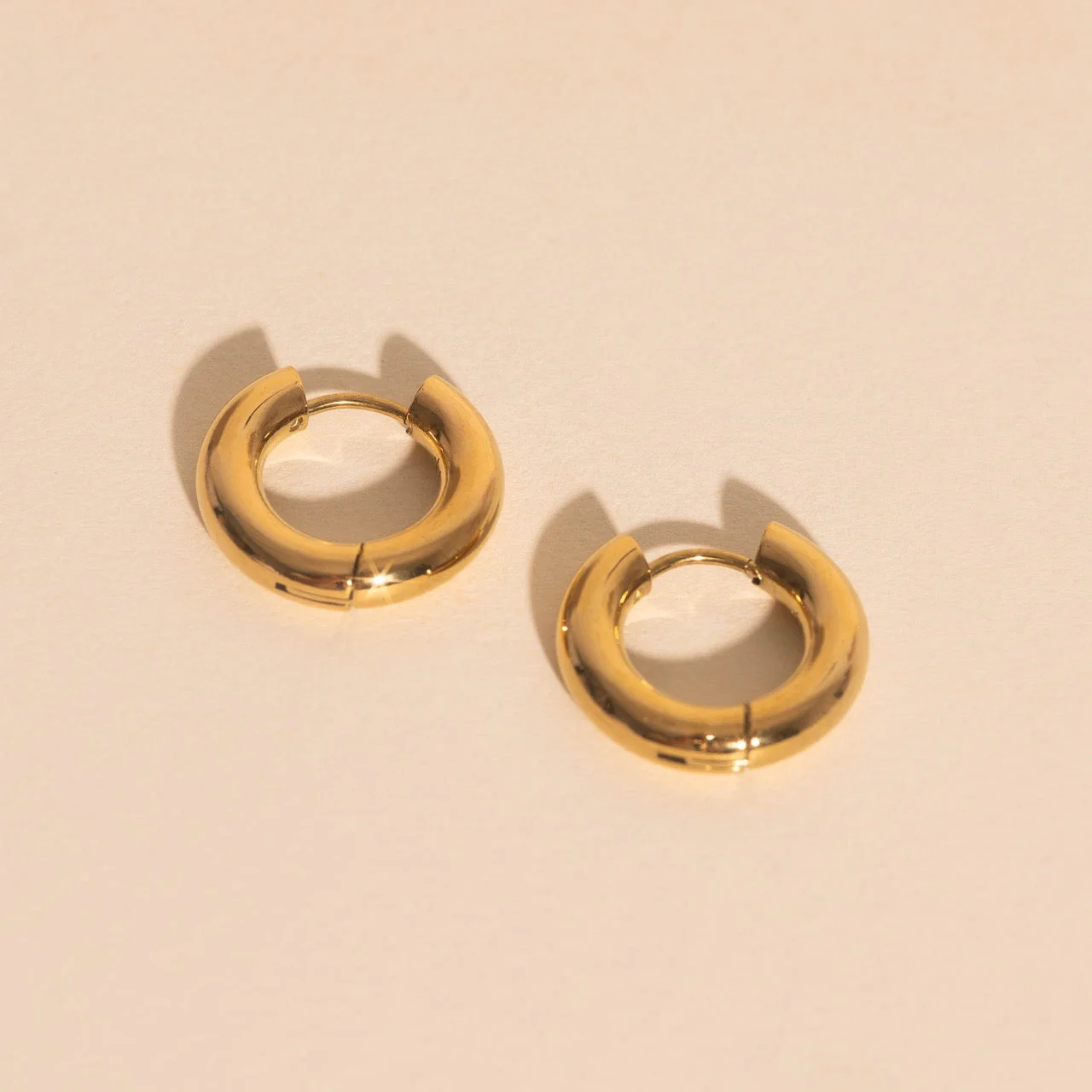 Chunky Rounded Huggie Hoop Earrings - Image 10