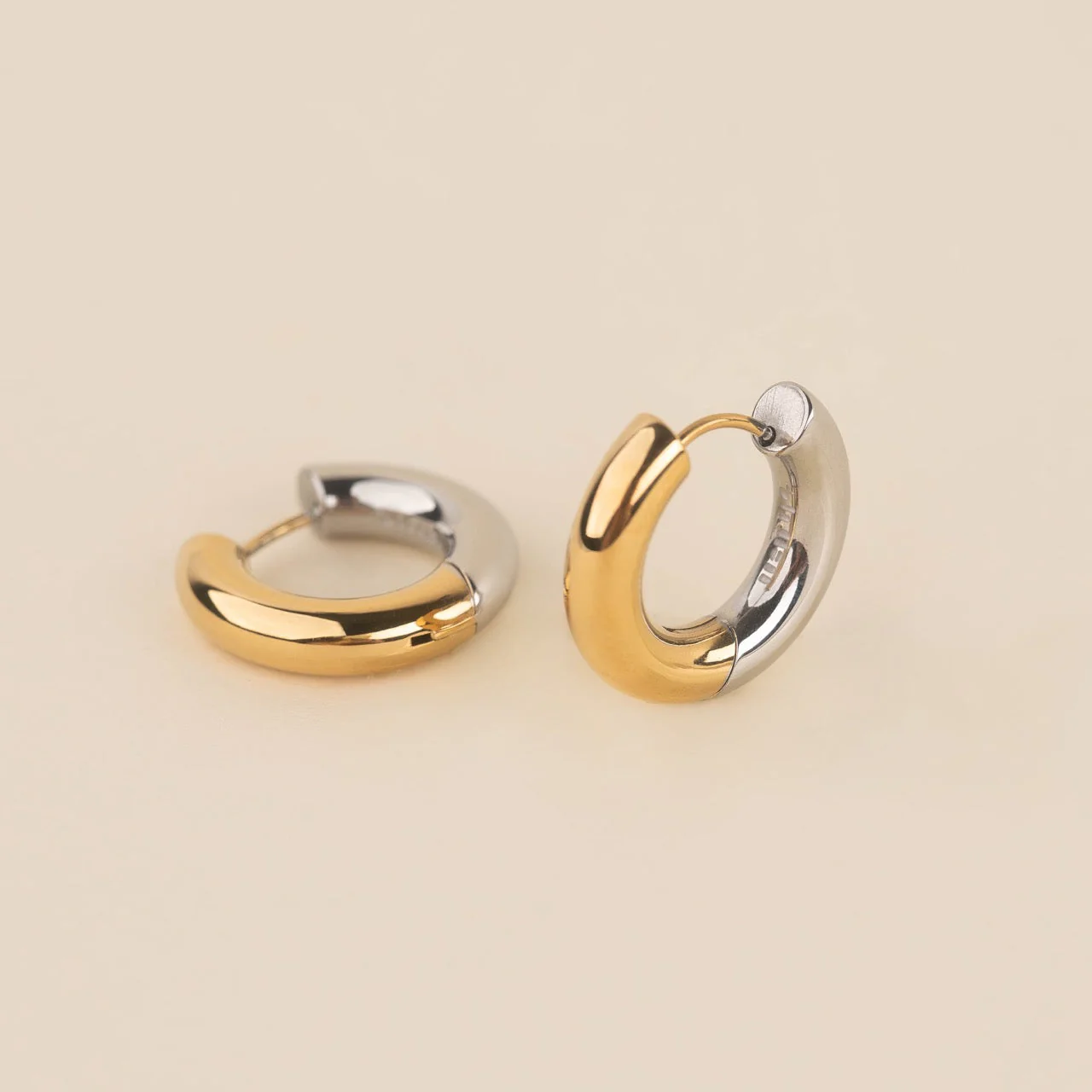 Chunky Rounded Huggie Hoop Earrings - Image 11