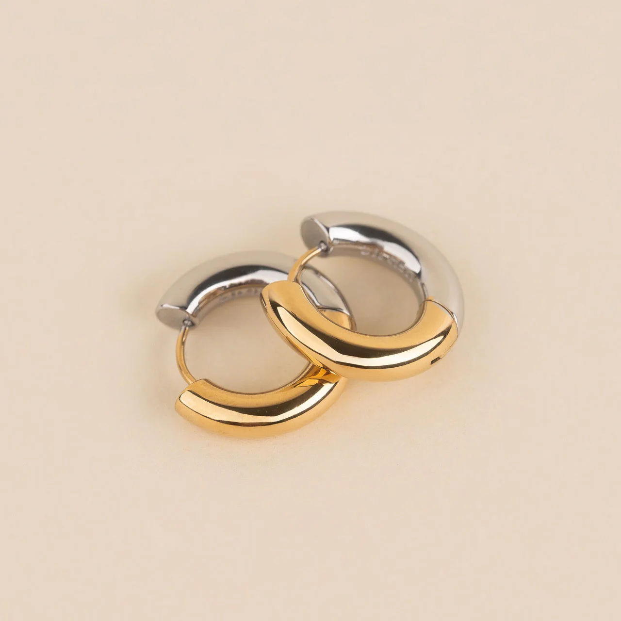 Chunky Rounded Huggie Hoop Earrings - Image 14