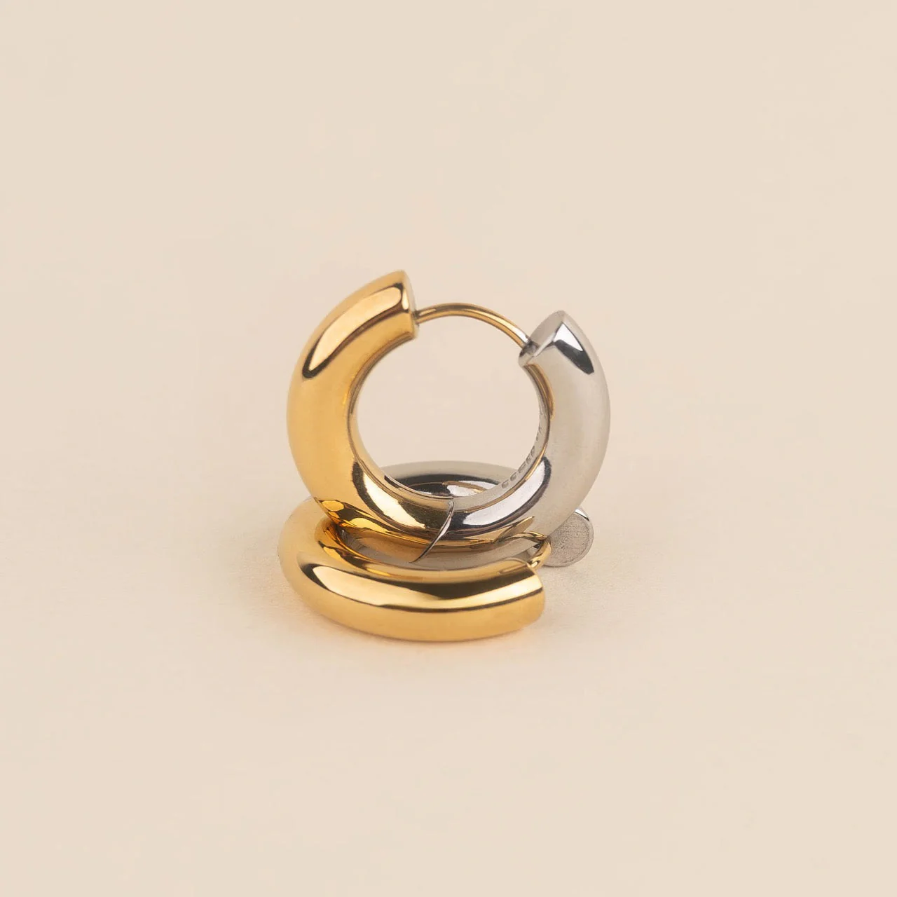 Chunky Rounded Huggie Hoop Earrings - Image 16