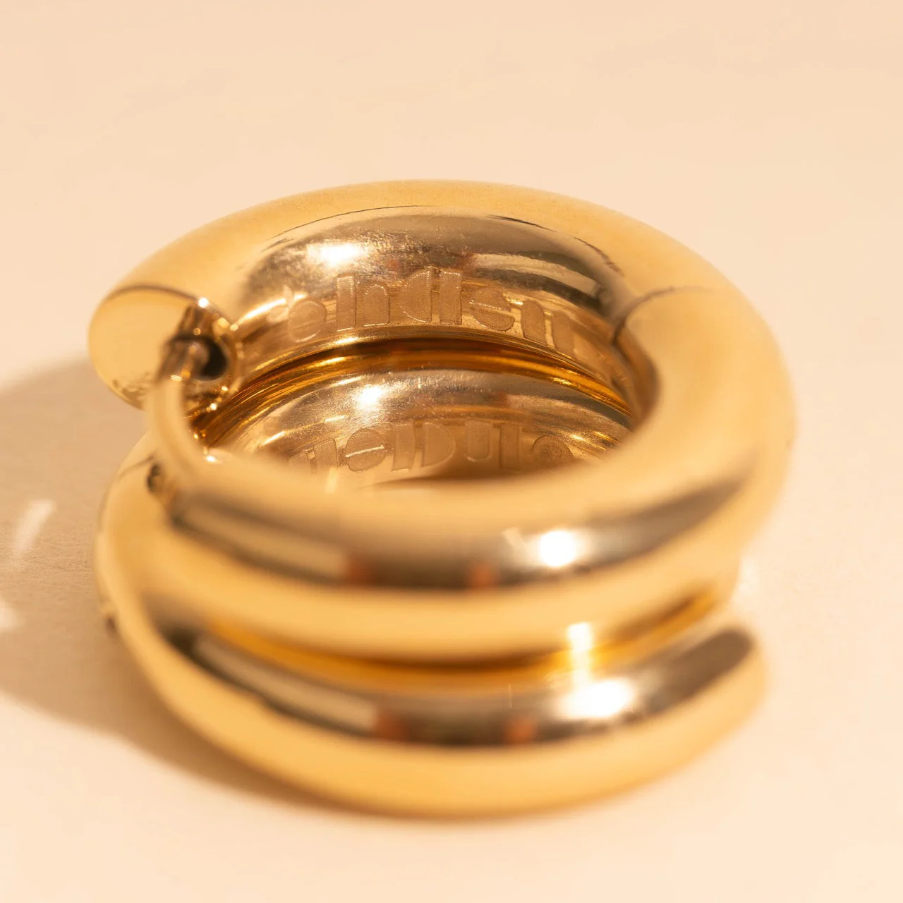 Chunky Rounded Huggie Hoop Earrings - Image 6