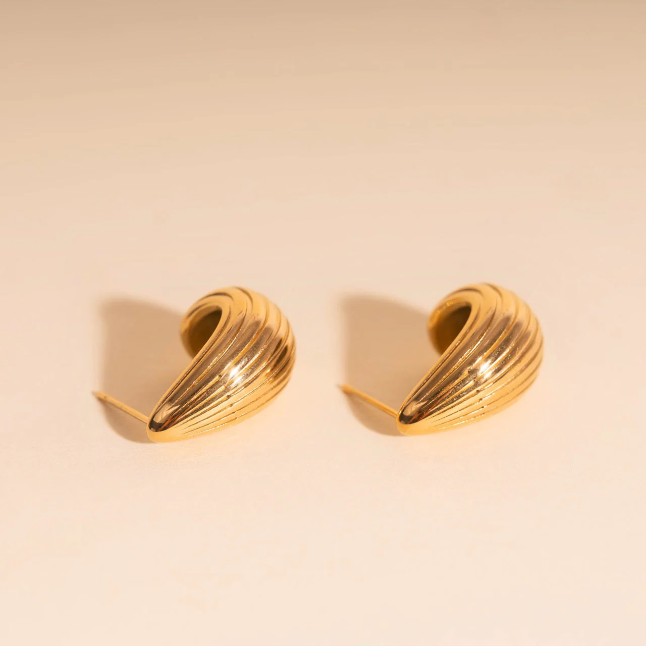 Chunky Tear Drop Stud Earrings - Image 5