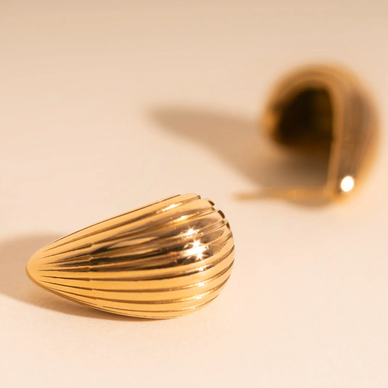 Chunky Tear Drop Stud Earrings - Image 7