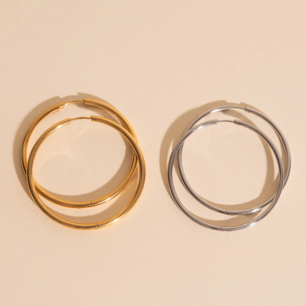 Circle Rounded Huggie Hoop Earrings - Image 18