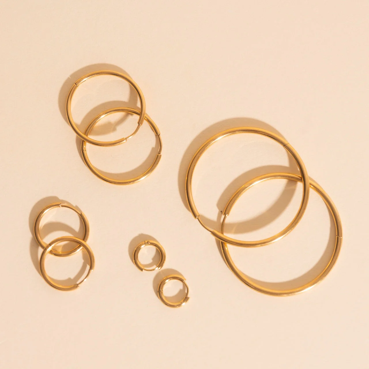 Circle Rounded Huggie Hoop Earrings - Image 20