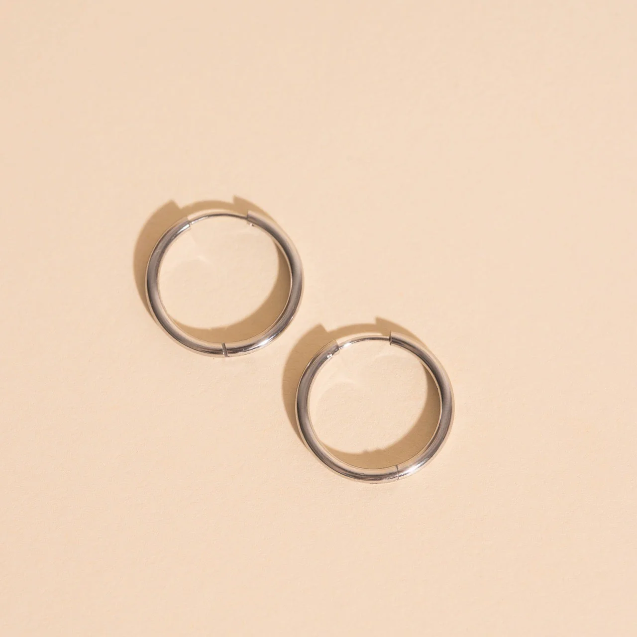 Circle Rounded Huggie Hoop Earrings - Image 9