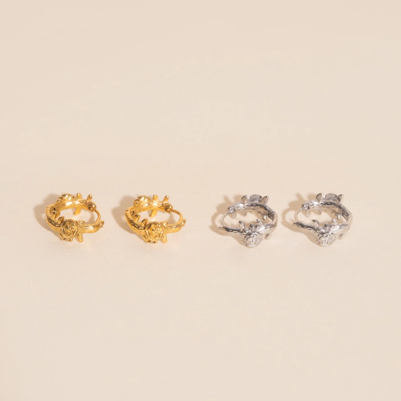 Climbing Rose Huggie Hoop Earrings - Image 10