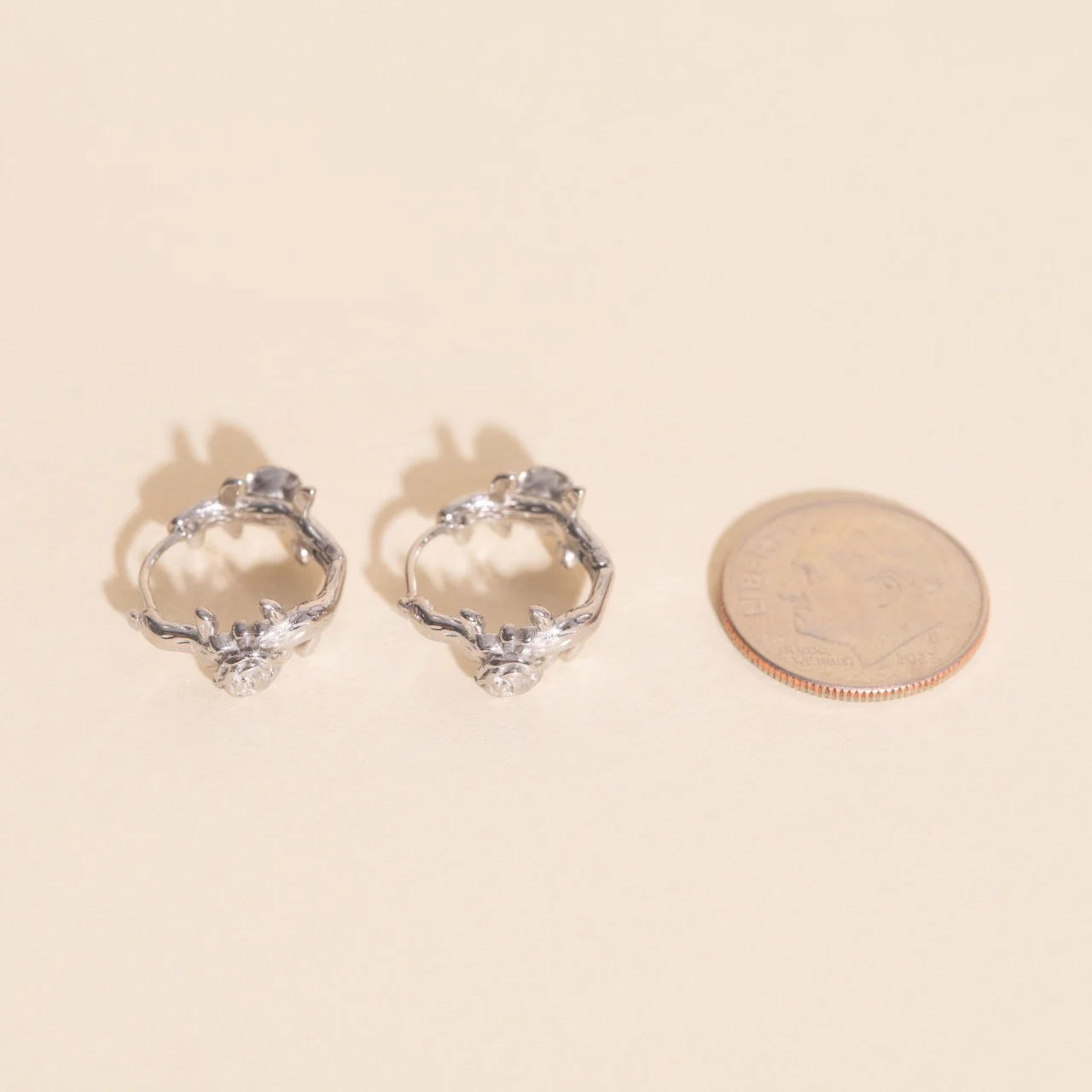 Climbing Rose Huggie Hoop Earrings - Image 11