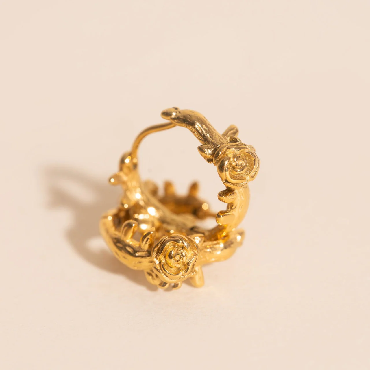 Climbing Rose Huggie Hoop Earrings - Image 5