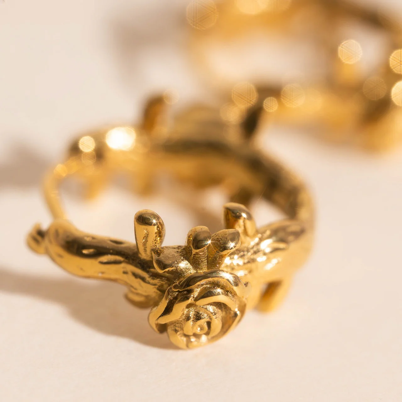 Climbing Rose Huggie Hoop Earrings - Image 6