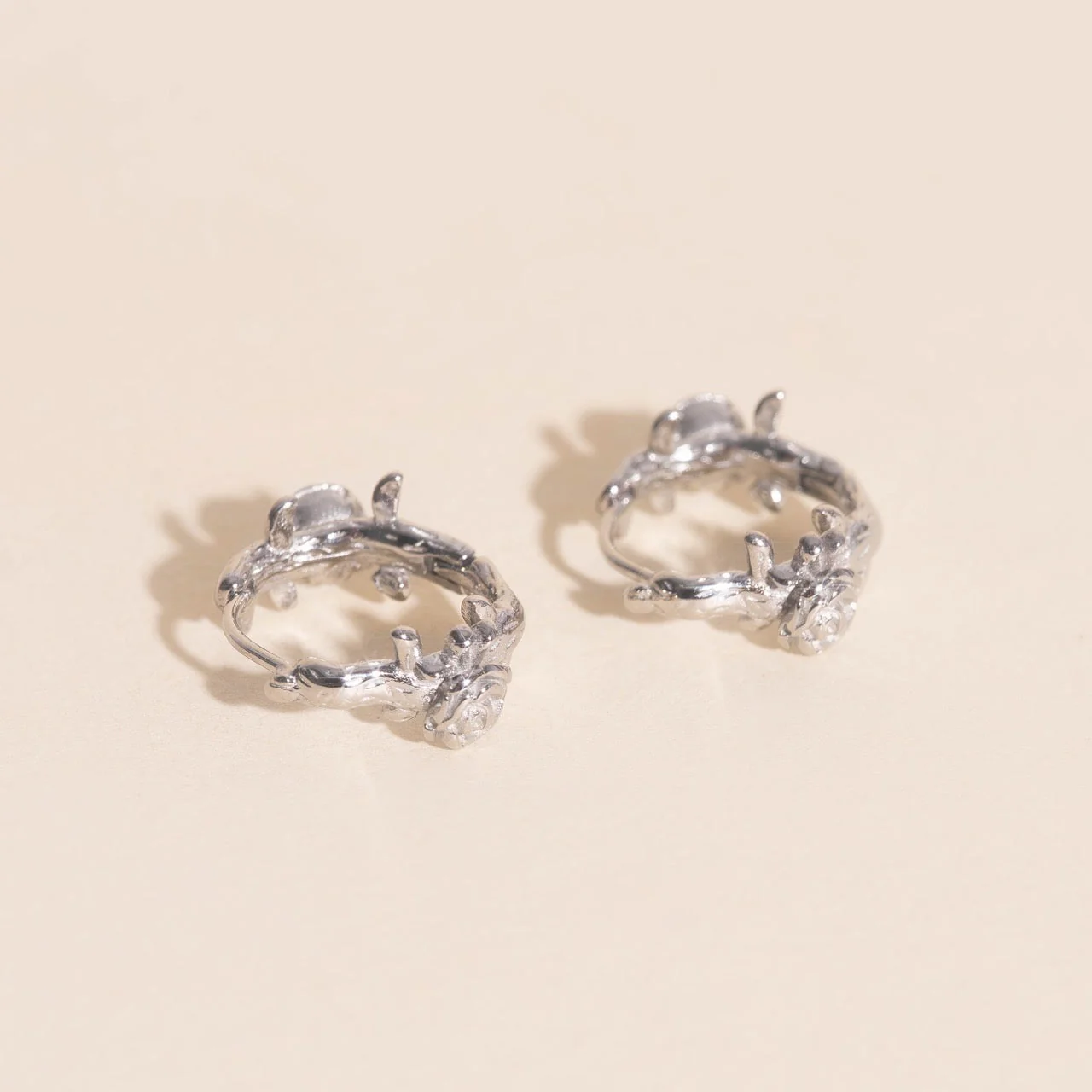 Climbing Rose Huggie Hoop Earrings - Image 7