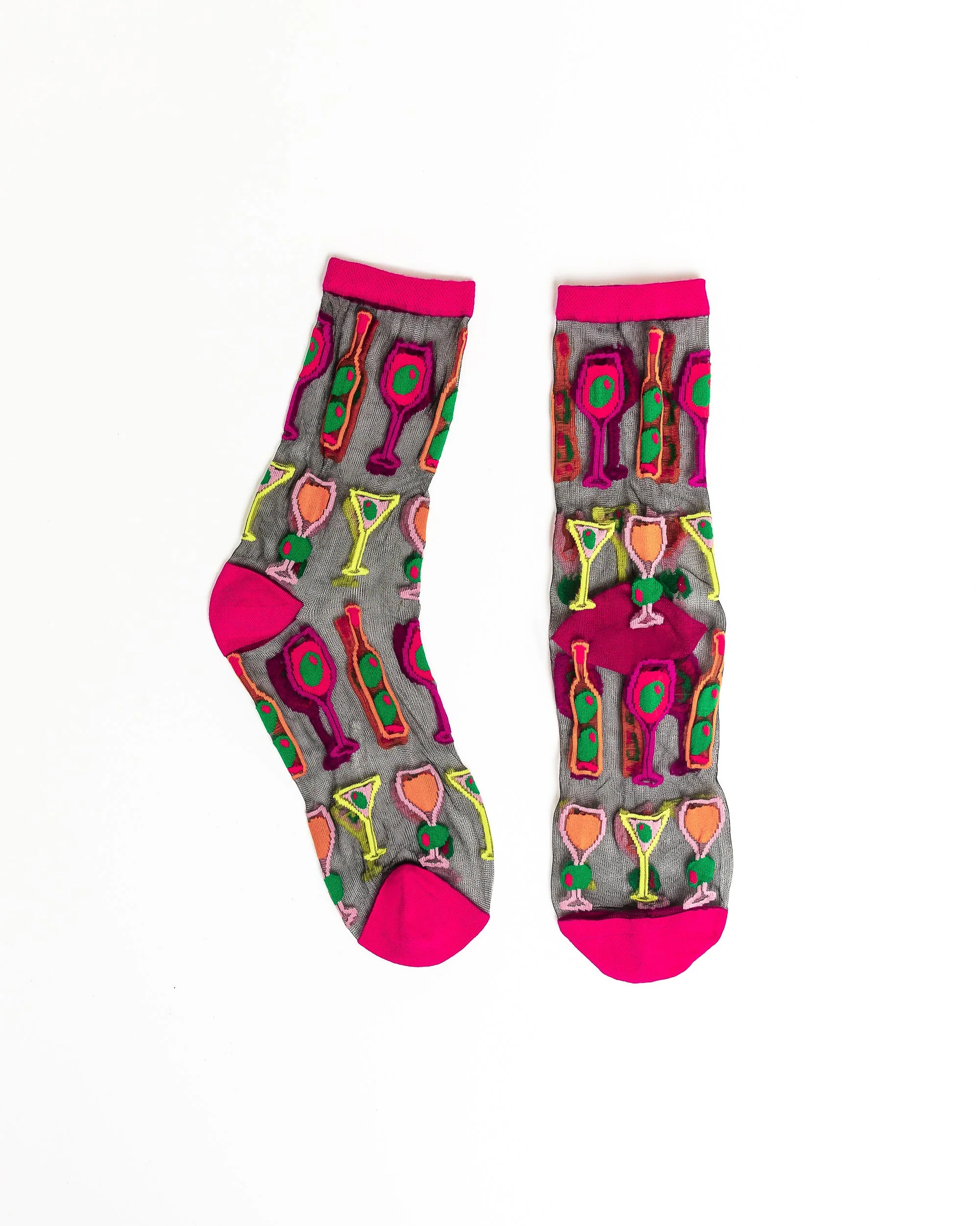Cocktail Hour Black Sheer Crew Sock - Image 3