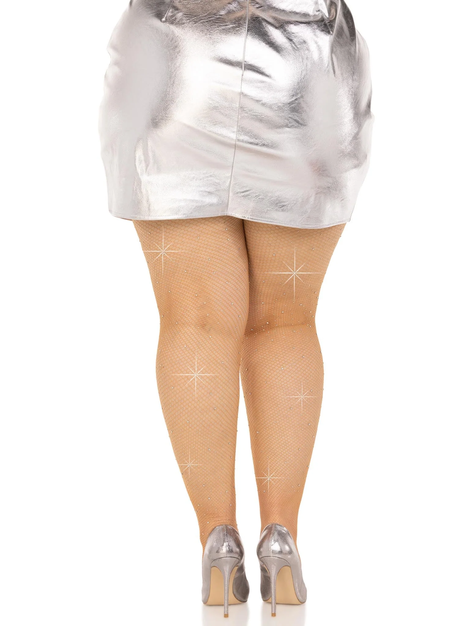 Colby Plus Rhinestone Fishnet Tights - Image 6