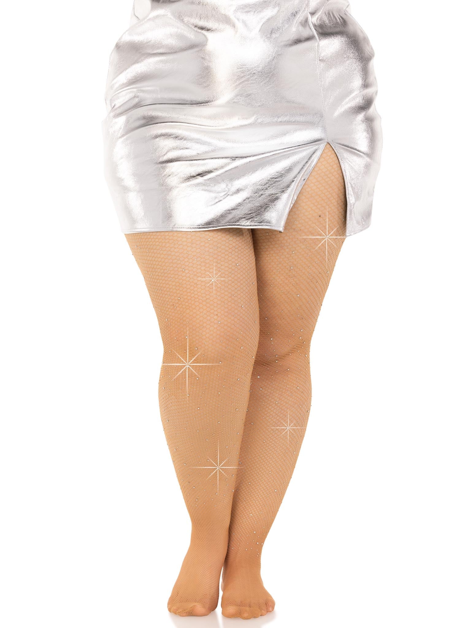 Colby Plus Rhinestone Fishnet Tights - Image 8