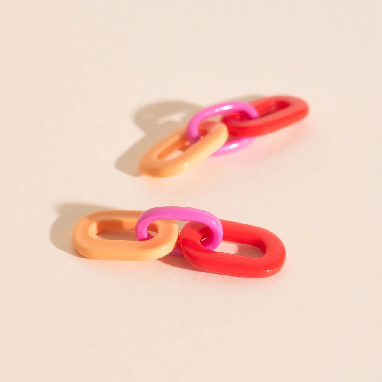 Color Block Acrylic Chain Huggie Hoop Charms - Image 4