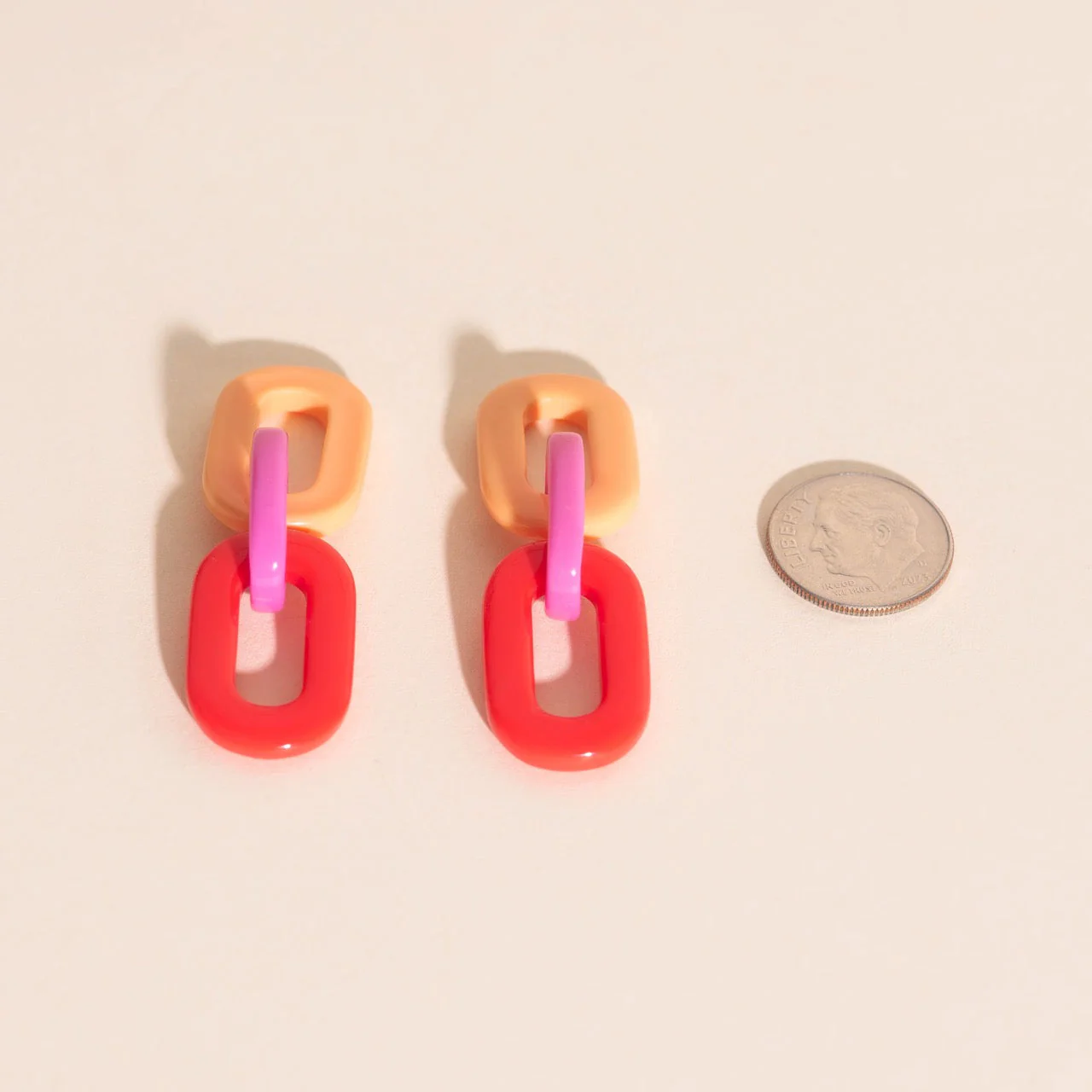 Color Block Acrylic Chain Huggie Hoop Charms - Image 7